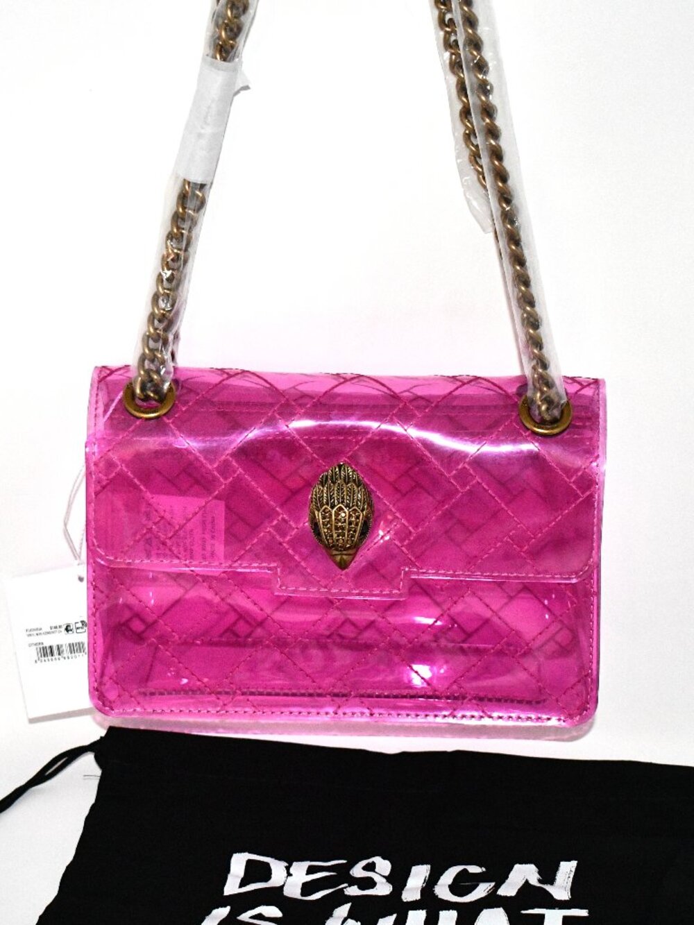 Kurt Geiger Vinyl MINI Kensington Convertible Crossbody in Fuchsia #4756052999 N - Picture 3 of 7